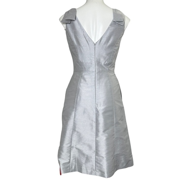 Alfred Sung short bridesmaid dress with bows dove NWT 2 / 4 / 8 - Picture 3 of 8